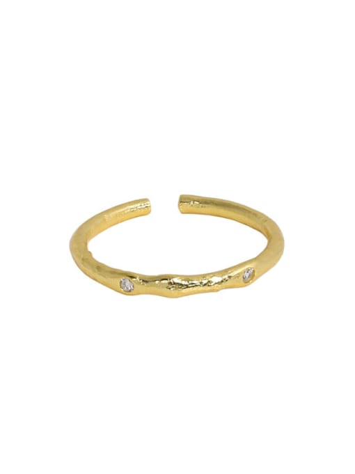 Ja600 [18K Gold] 925 Sterling Silver Round Minimalist Band Ring